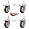 Service Caster 5 Inch Maroon Polyurethane Swivel 10mm Stem Caster Set with Total Lock Brake SCC-TSTTL20S514-PPUB-MRN-M1015-4 - alternate 5